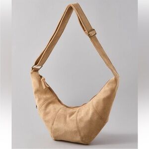 American Eagle Crescent Half Moon Baguette Faux Suede Bag Purse Crossbody